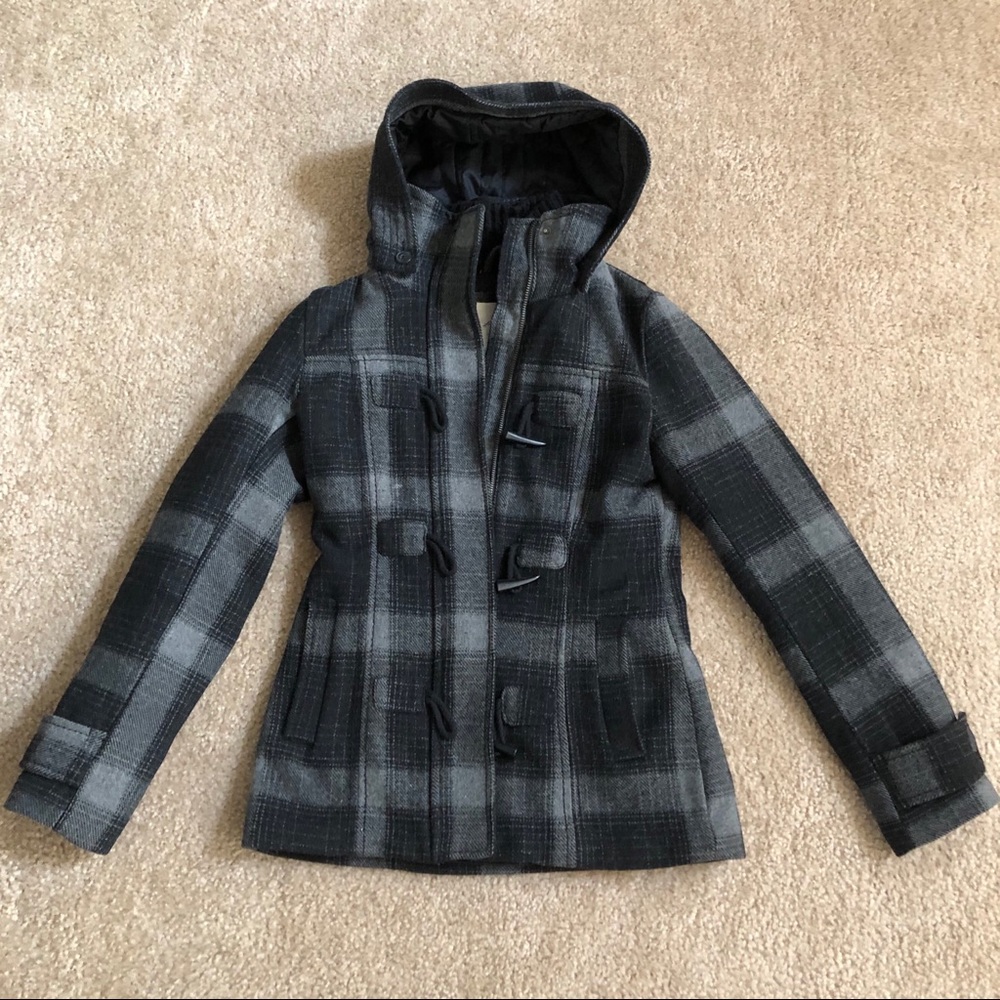 H&M plaid pea coat
